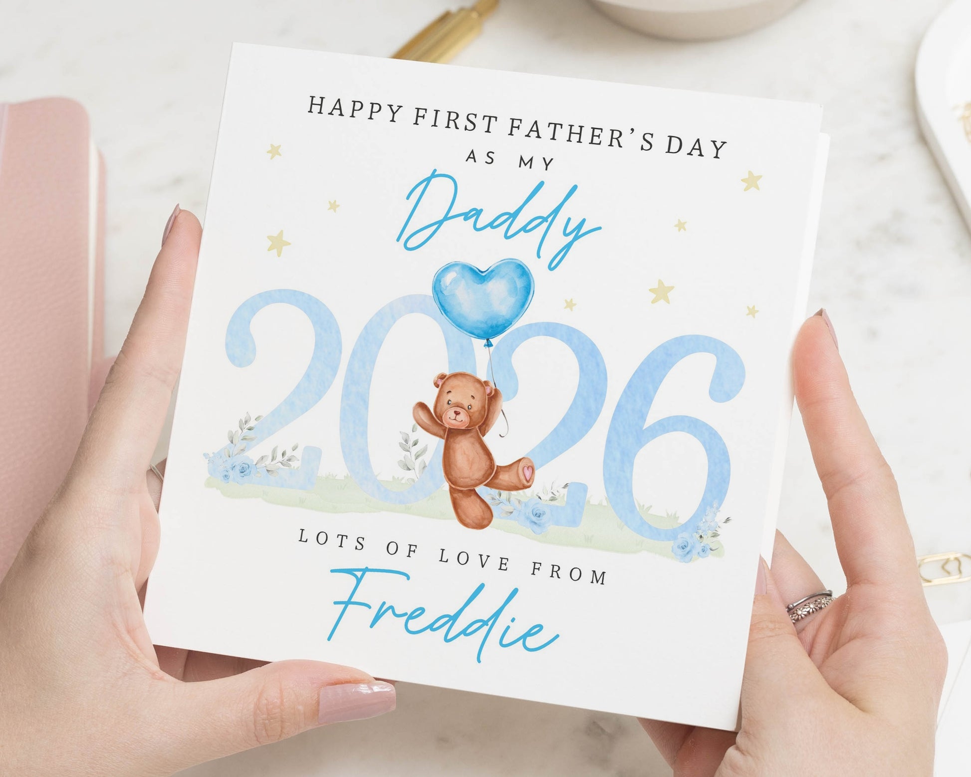 First Fathers Day Card, Fathers Day Card from Baby, Personalised Daddy Card, Fathers Day Card for Dad, Cute Bear Fathers Day Card