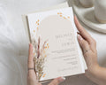 Neutral Boho Wedding Invitations, Pampas Grass Wedding Invite, Rustic Dried Floral Wedding Stationery, Personalised Invite Suite