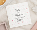 50th Birthday Card for Her, Fifty and Fabulous Birthday Card, Personalised Birthday Card for Women, Birthday Card for Friend