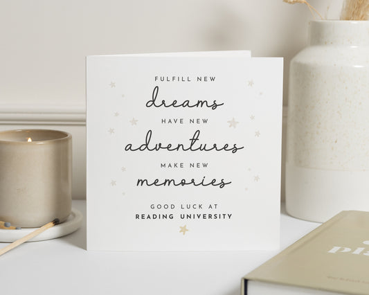 Good Luck University Card, Good Luck Card for Student, New Adventure Card, Good Luck at University, Leaving for University Card