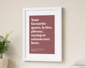 Personalised Quote Print, Custom Song Lyric Pink Wall Art, Wedding Gift for Couple, First Dance Print, Bedroom Wall Art
