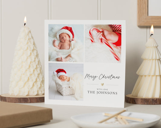 Personalised Photo Christmas Card, Square Christmas Card, Merry Christmas Card, Family Christmas Card, Pack of 10, 20, 50 or 100