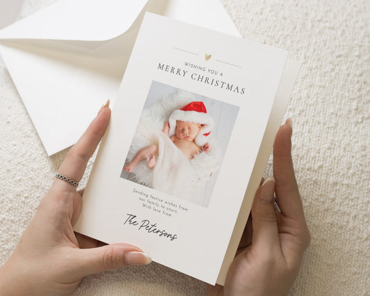 Personalised Photo Christmas Card, Pack of Christmas Cards, Pack of 10, 20, 50 or 100, Custom Family Christmas Card