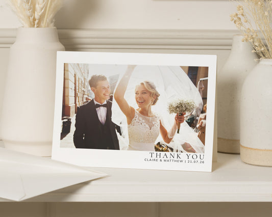 Personalised Wedding Thank You Cards, Photo Wedding Thank You Cards, Folded Thank You Card, Wedding Thank You Card, Wedding Photo Card