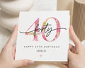 40th Birthday Card, Personalised 40th Birthday Card for Her, Floral Birthday Card, Custom Birthday Card for Women, Milestone Birthday Card