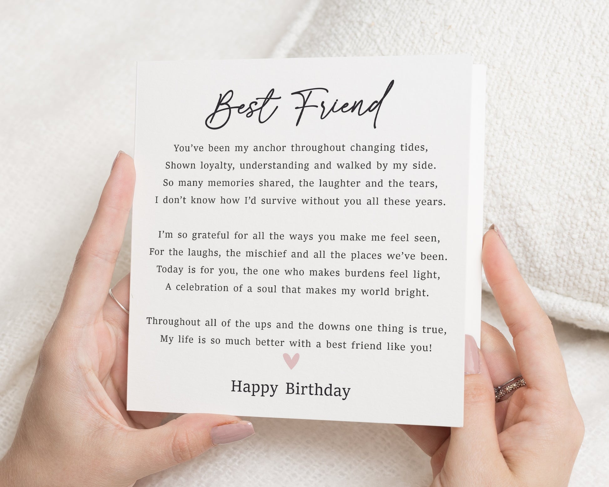Best Friend Birthday Card, Birthday Card for Friend, Friend Birthday Cards, Friendship Card, Poem Birthday Card, Card for Her