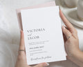 Minimalist Wedding Invitations, Blush Pink Wedding Invite, Elegant Typography Wedding Stationery, Personalised Invitation Suite