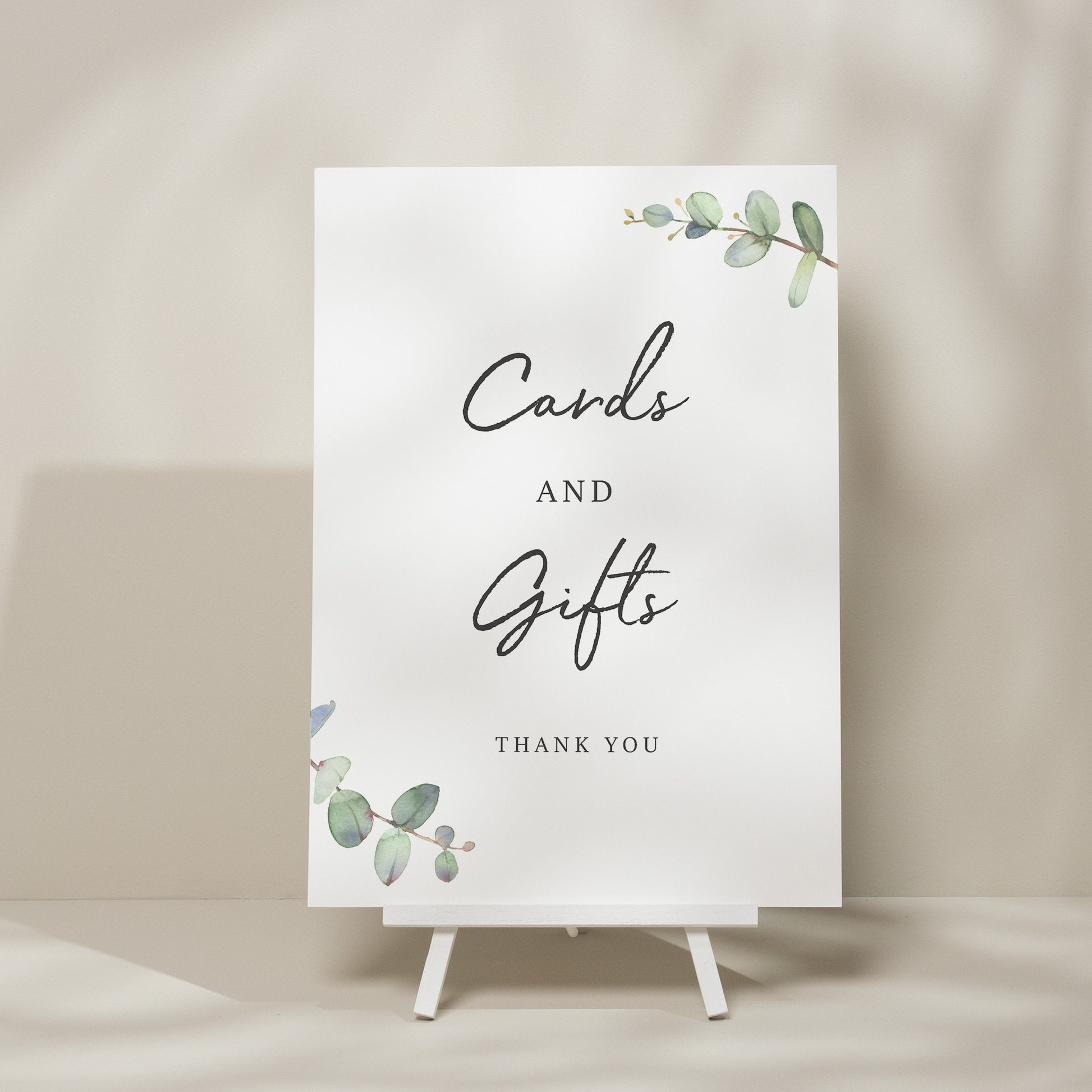 Greenery Wedding Cards And Gifts Sign, Eucalyptus Wedding Sign, Wedding Gift Sign, Wedding Sign For Cards And Gifts, Foliage Design &#39;Aisyah&#39;