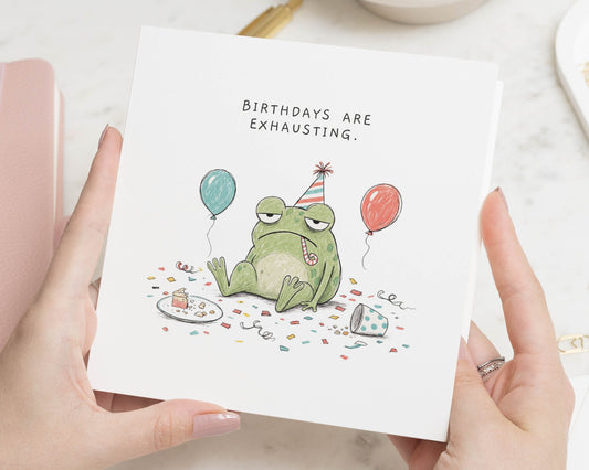Funny Birthday Card, Birthday Card for Friend, Frog Birthday Card, Birthday Card for Her, Birthday Card for Him, Cute Animal Card