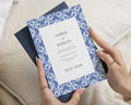 Blue Tile Wedding Invitations, Mediterranean Destination Wedding Invites, Italian Tuscany Wedding Stationery, Personalised Invitation Suite