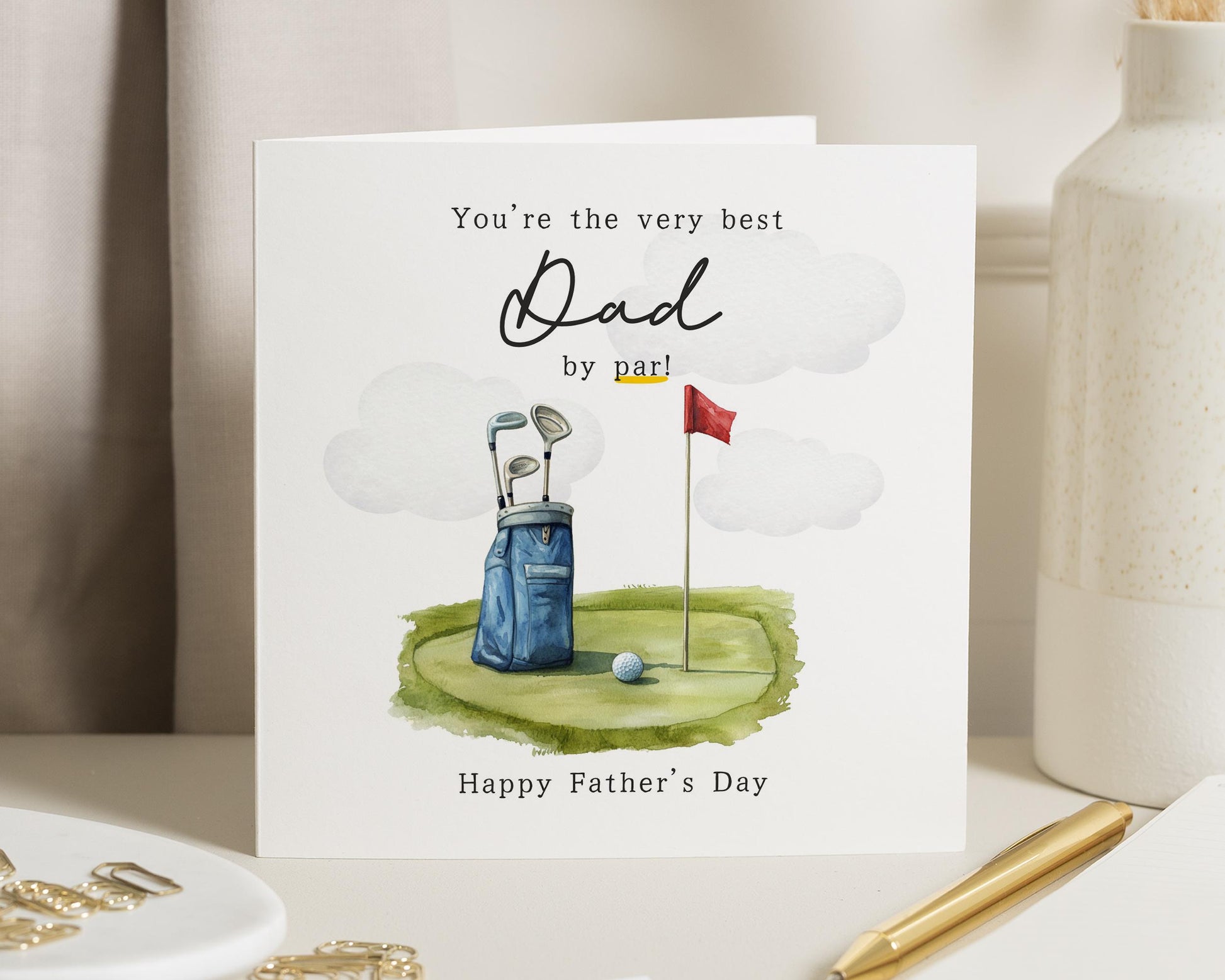 Fathers Day Card for Dad, Funny Golf Fathers Day Card, Fathers Day Card from Son or Daughter, Dad Birthday Card, Best Dad Card