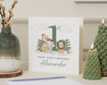 1st Christmas Card, First Christmas Card for Boy, Personalised Baby Christmas Card, Safari Animal Christmas Card, First Christmas Card