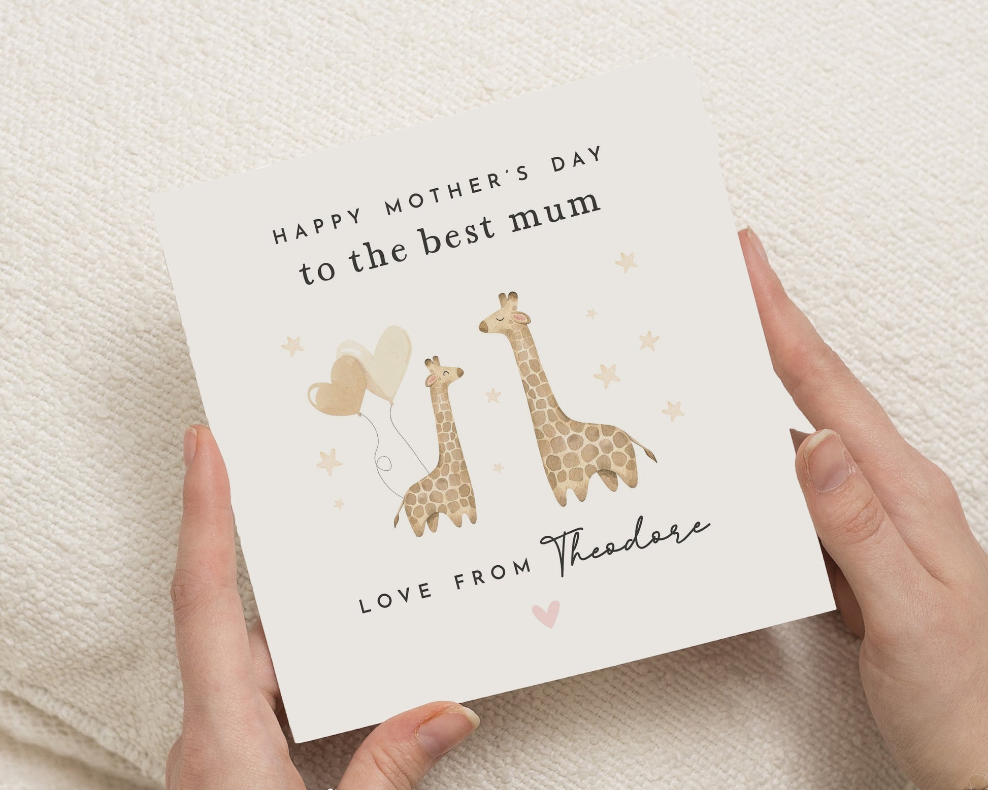 Mothers Day Card, Mothers Day Card from Child, Giraffe Mothers Day Card, Cute Mothers Day Card, Personalised Mothers Day Card for Mum