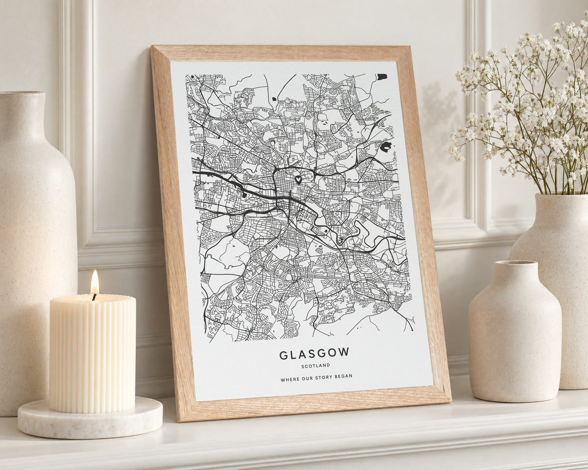 Personalised Map Print, Custom Location Map, Where Our Story Began Print, New Home Gift, Wedding Gift, Anniversary Gift