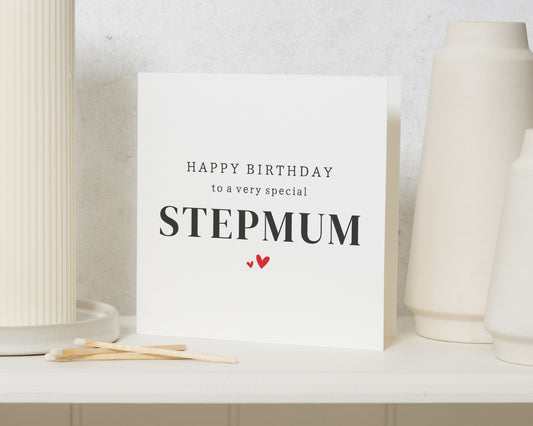 Birthday Card for Stepmum, Step Mum Birthday Card, Birthday Card for Her, Special Stepmum Card, Simple Birthday Card for Step Mum