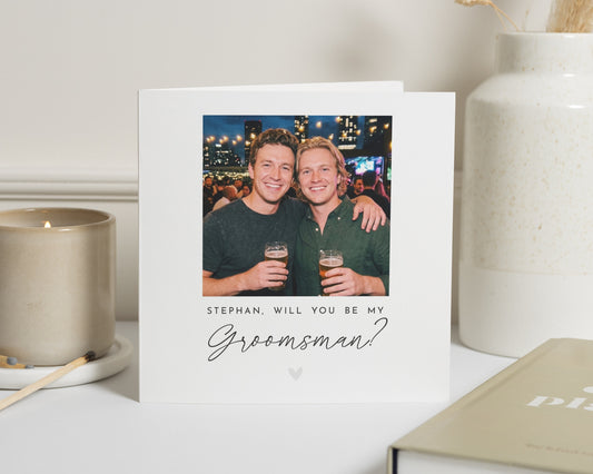 Will You Be My Groomsman Card, Groomsman Proposal Card, Personalised Photo Wedding Card, Wedding Party Card for Him