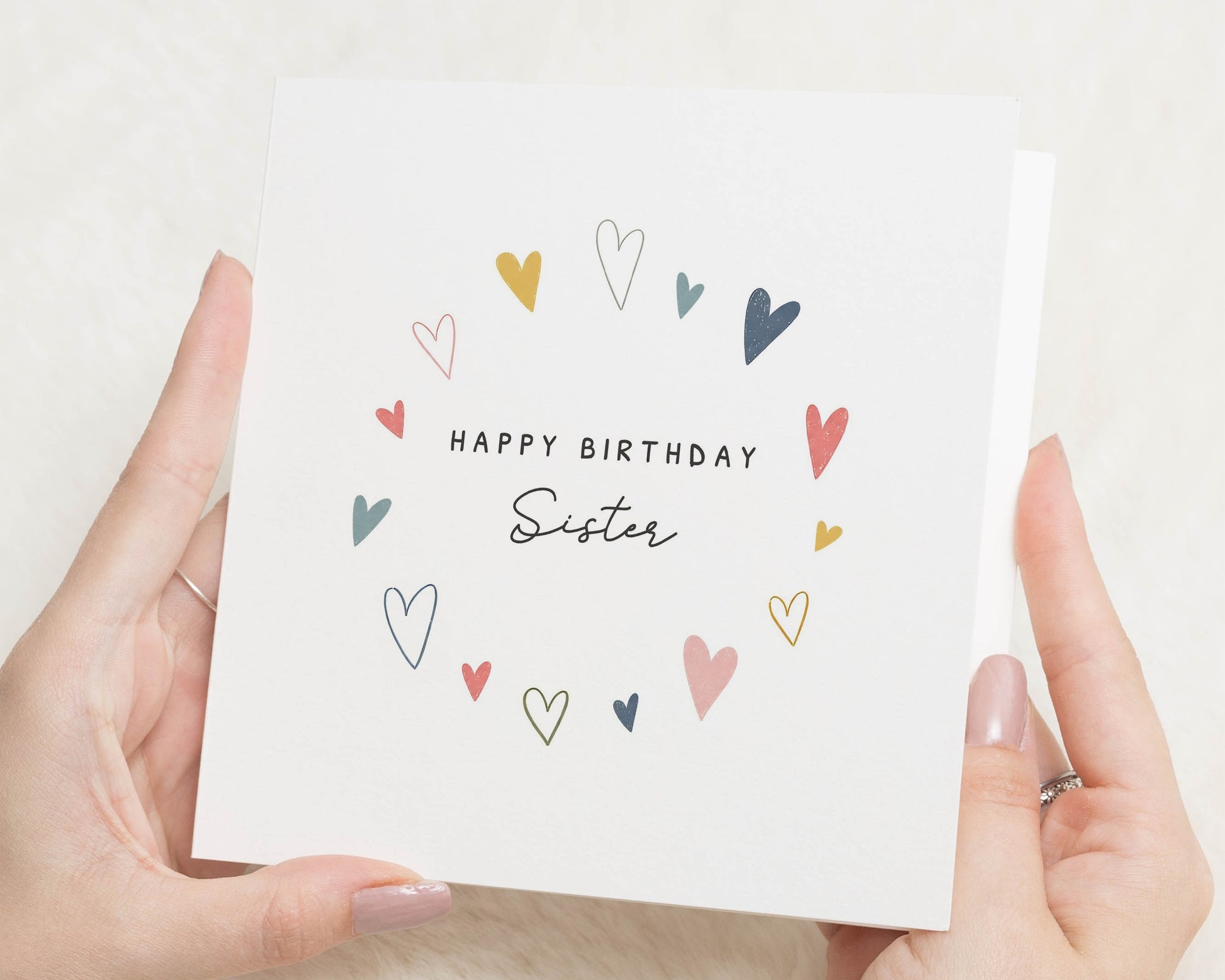 Sister Birthday Card, Birthday Card for Sister, Sister Birthday Cards, Birthday Card for Her, Cute Birthday Card, Heart Birthday Card