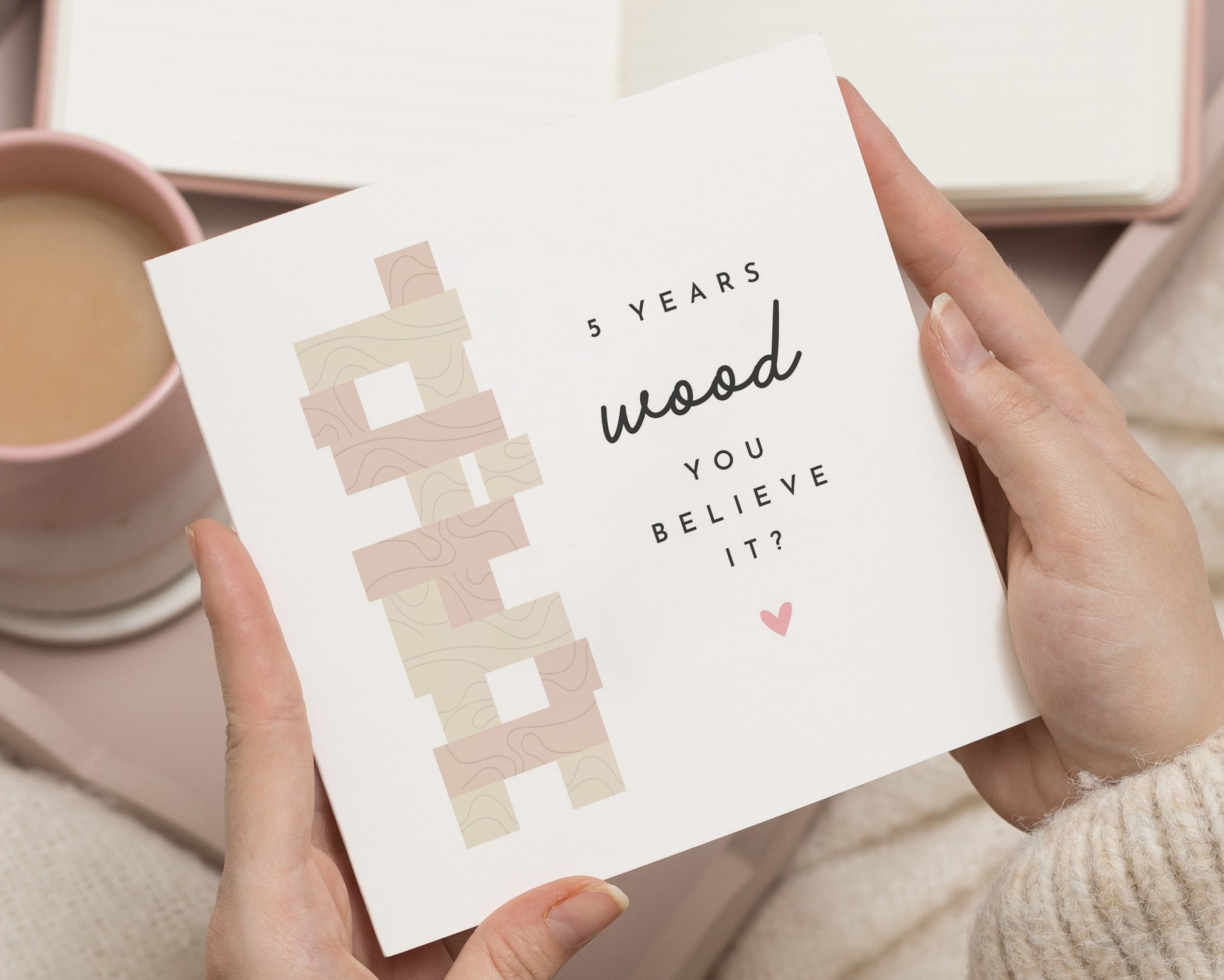 Anniversary Card, 5th Anniversary Card, Wood Anniversary Card, Anniversary Card for Him, Anniversary Card for Her, Funny Anniversary Card