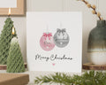 Christmas Card for Nan and Grandad, Merry Christmas Card, Personalised Christmas Card for Grandparents, Bauble Christmas Card