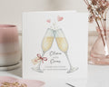 Engagement Card, Congratulations Engagement Card, Personalised Engagement Card, Engagement Card for Couple, Champagne Glasses Card