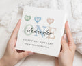 1st Birthday Card for Nephew, Personalised Birthday Card, First Birthday Card for Boys, Custom Name Birthday Card, Heart Balloon Card