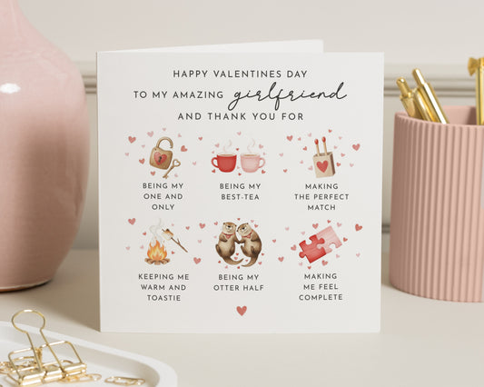 Valentines Day Card for Girlfriend, Cute Valentine Card for Her, Best Friend Valentine Card, Personalised Valentines Card for Women