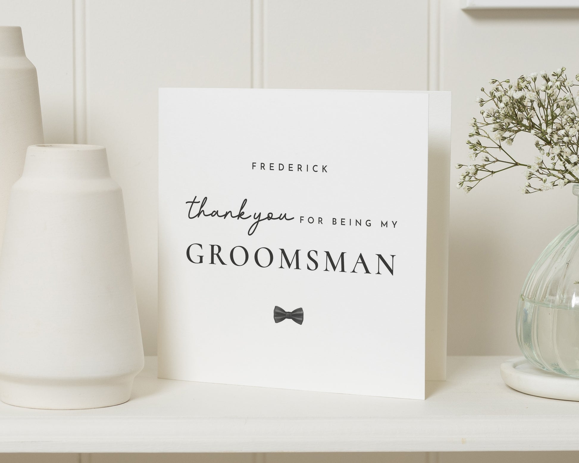 Personalised Groomsman Thank You Card, Wedding Thank You Card, Custom Groomsman Card, Simple Wedding Party Card for Him