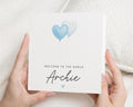 New Baby Card, Personalised Baby Boy Card, Welcome To The World Card, Baby Shower Card, Blue Balloon Card