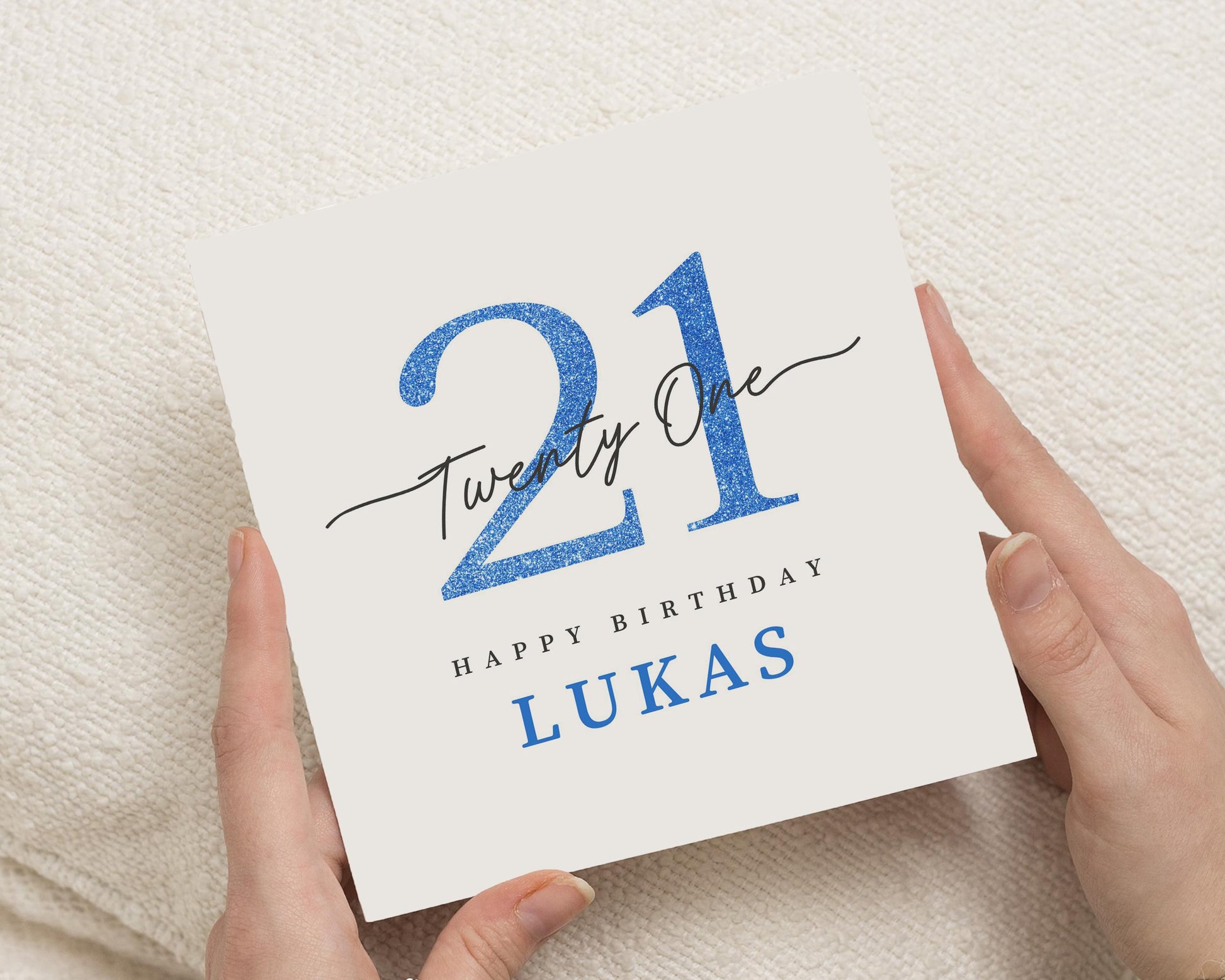21st Birthday Card, Personalised Birthday Card for Him, Happy Birthday Card for Son, 21st Birthday Card for Boyfriend, Custom Name Card