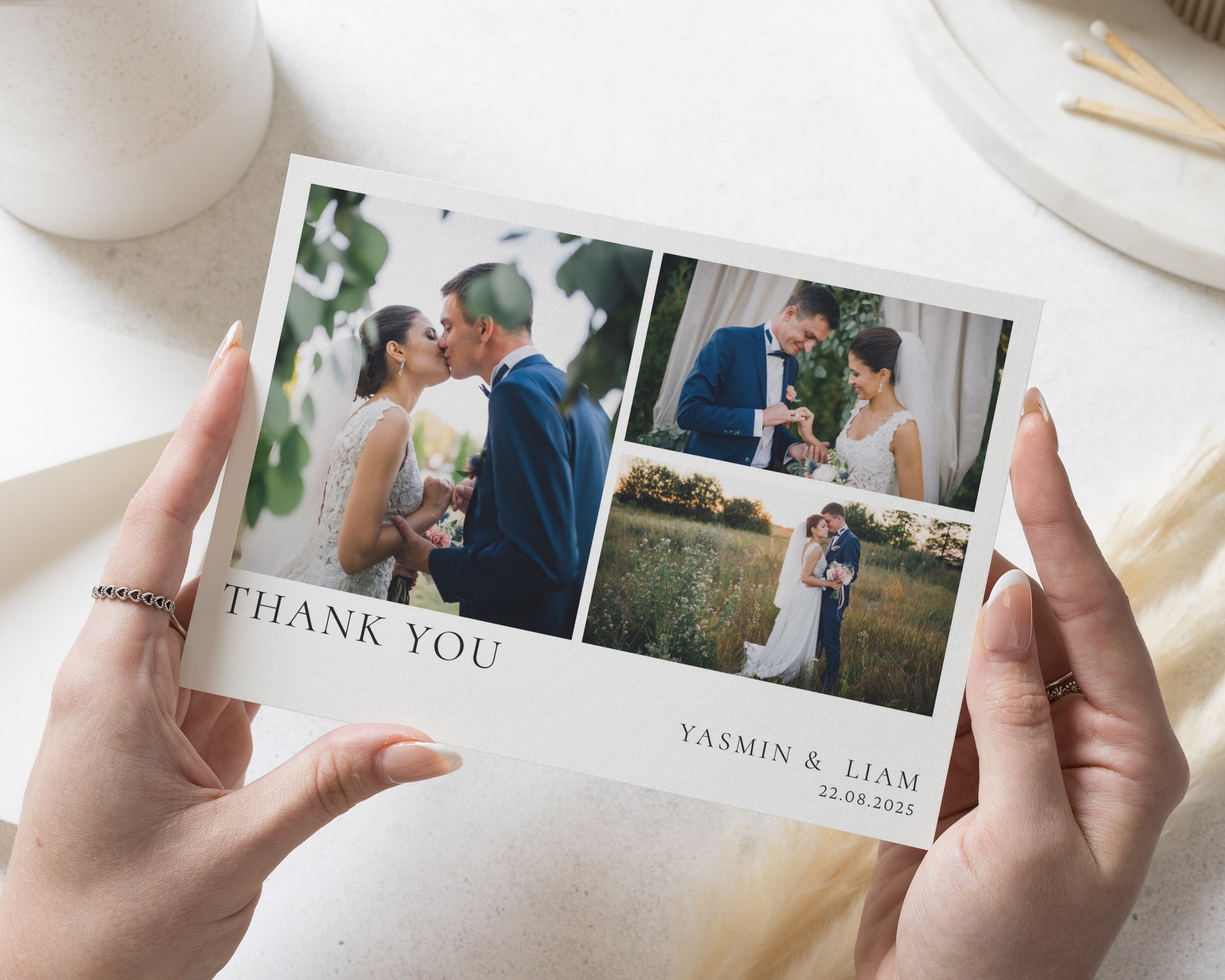 Personalised Wedding Thank You Cards, Photo Wedding Thank You Card, Personalised Thank You Cards, Folded Wedding Thank You Cards