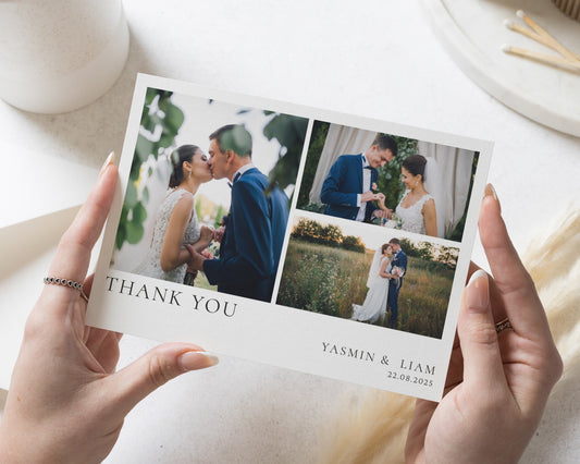 Personalised Wedding Thank You Cards, Photo Wedding Thank You Card, Personalised Thank You Cards, Folded Wedding Thank You Cards