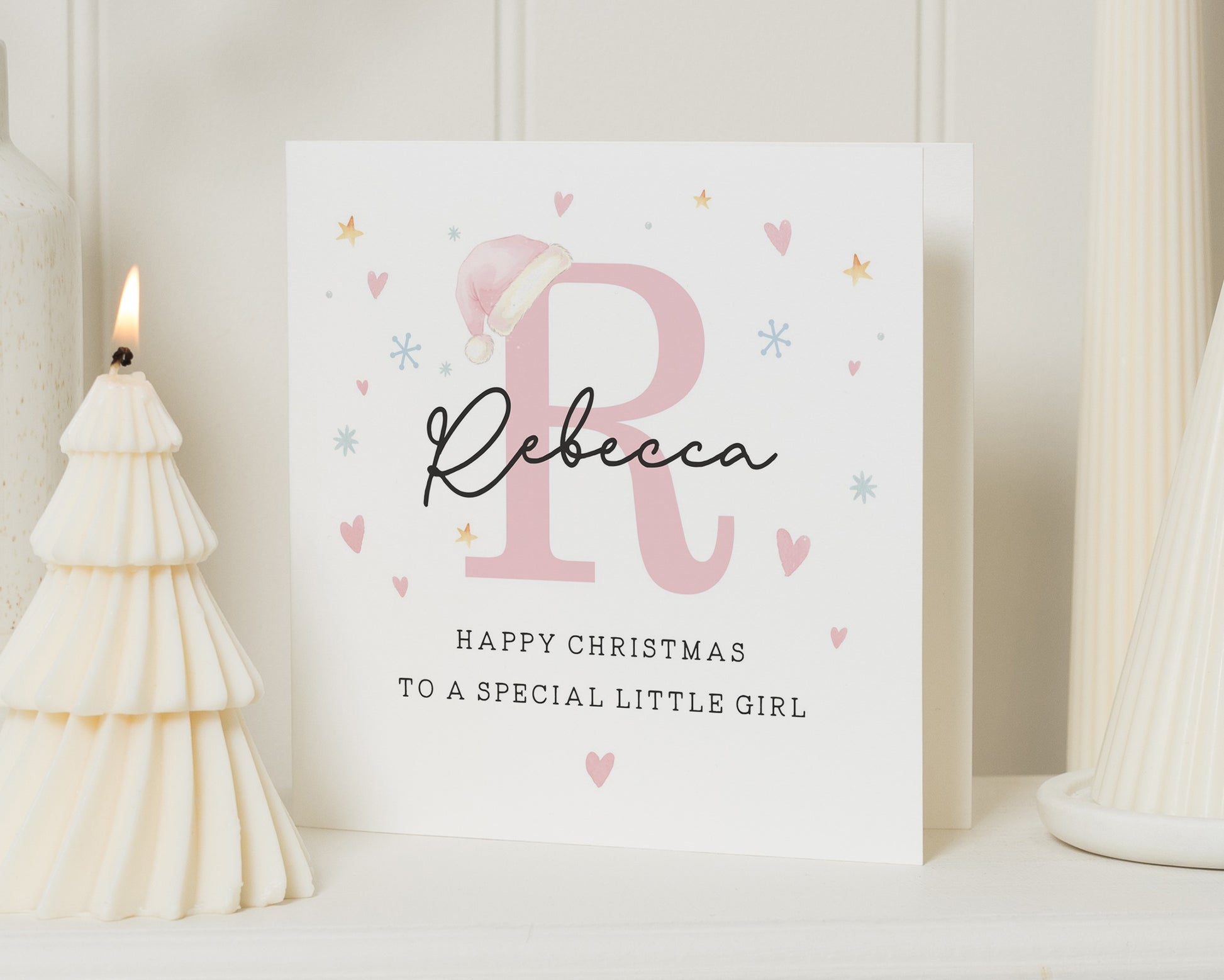 Christmas Card for Girl, Personalised Christmas Card, Special Little Girl Christmas Card, Cute Christmas Card for Daughter, Custom Name Card
