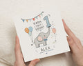 1st Birthday Card, First Birthday Card, Personalised Birthday Card, Elephant Birthday Card, Birthday Card for Boy, Birthday Card for Girl
