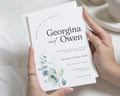 Greenery Wedding Invitations, Minimal Botanical Wedding Invite, Elegant Eucalyptus Wedding Stationery, Personalised Invitation Suite