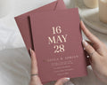 Gold Foil Wedding Invitations, Dusky Pink Minimalist Wedding Invite, Elegant Typography, Personalised Wedding Invitation