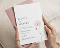 Blush Pink Floral Wedding Invitations, Elegant Wildflower Wedding Invite, Botanical Invitation Suite, Personalised Wedding Stationery