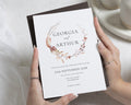 Autumn Wedding Invitations, Rustic Floral Wedding Invite, Brown Botanical Personalised Wedding Invitation Suite, Elegant Invite Set