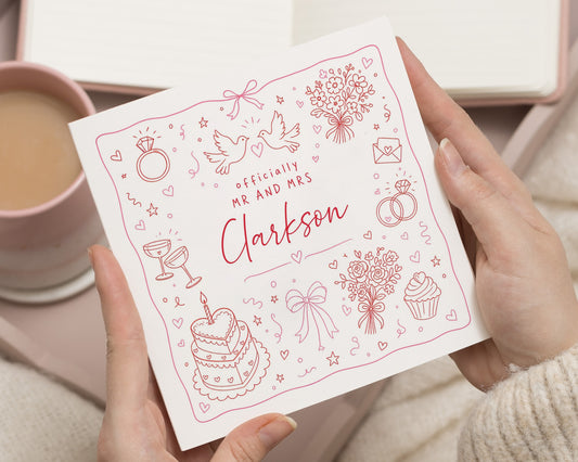 Personalised Wedding Card, Mr And Mrs Wedding Card, Wedding Day Card, Newlyweds Card, Bride And Groom Card, Congratulations Card