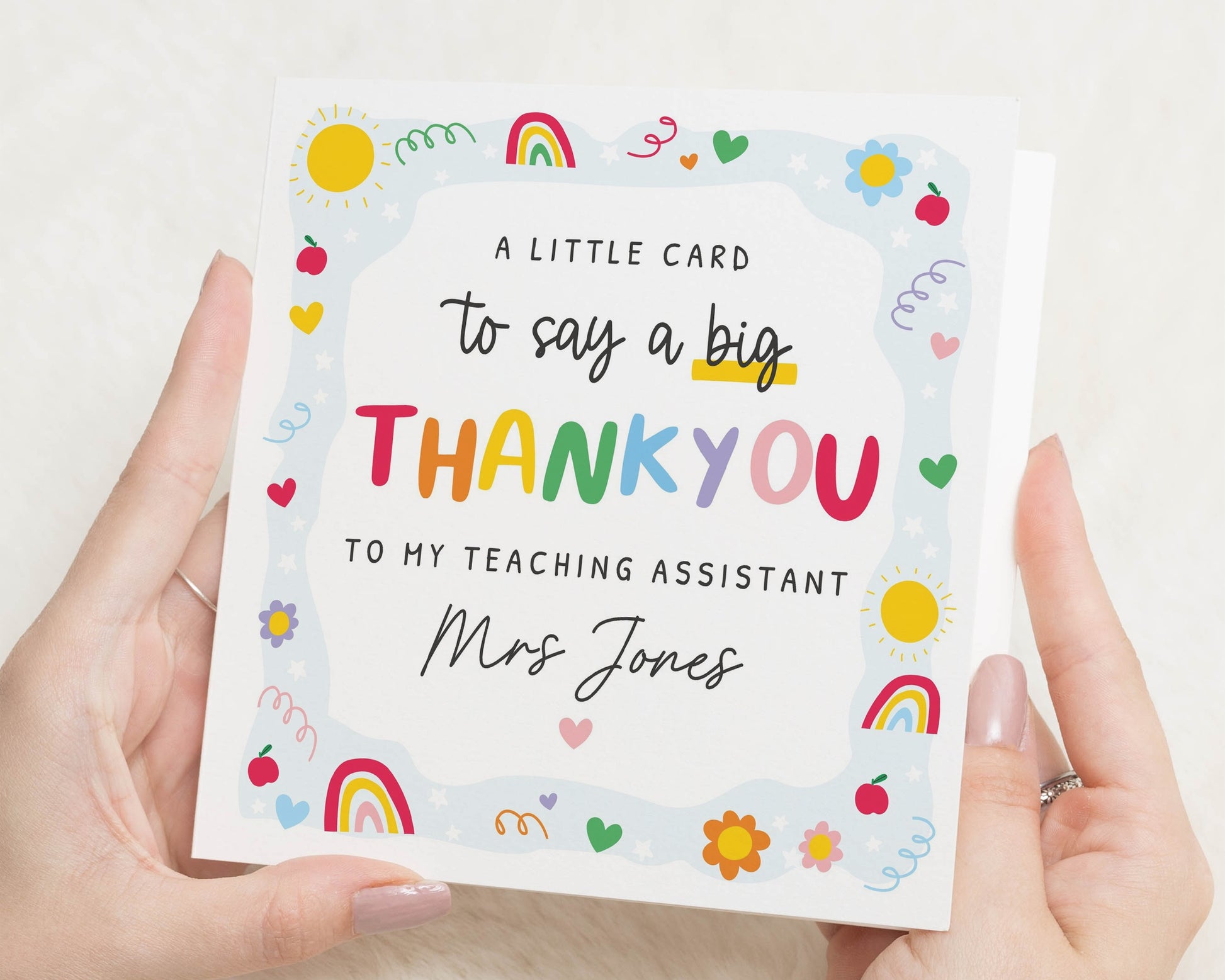 Teaching Assistant Thank You Card, Teacher Thank You Card, Personalised School Card, Nursery Teacher Card, End of Term Thank You Card