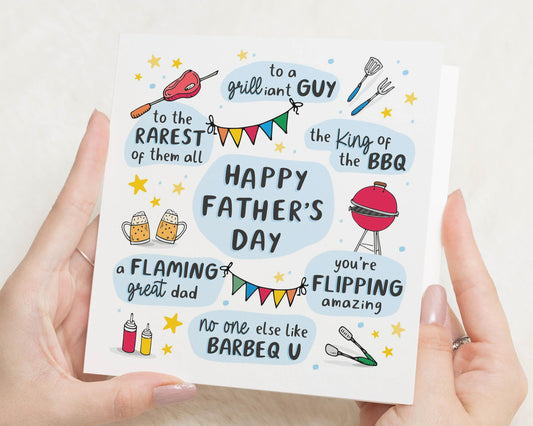 Fathers Day Card, Funny Fathers Day Card, Dad Birthday Card, King Of The BBQ Card, Card For Him, Best Dad Card, Barbecue Card