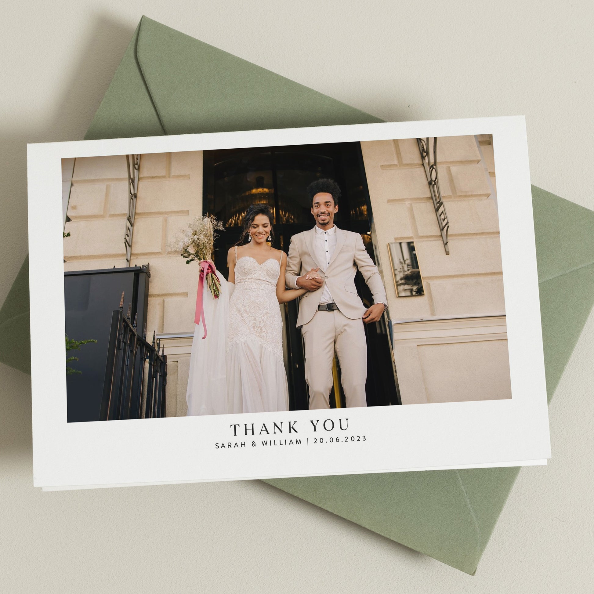 Photo Wedding Thank You Cards, Thank You Wedding Pack, Simple Thank You Card, Wedding Thank You Cards With Photo, Thank You With Envelopes