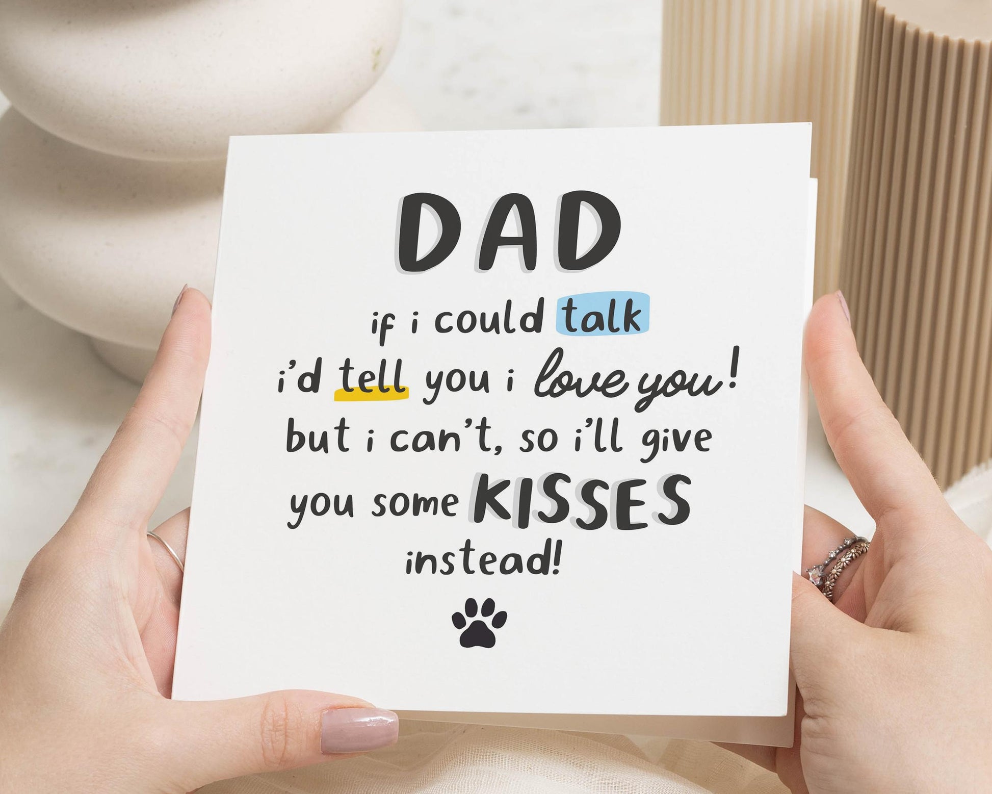 Birthday Card for Dad, Dad Birthday Card, Card from the Dog, Cute Birthday Card for Him, Personalised Dog Card for Dad
