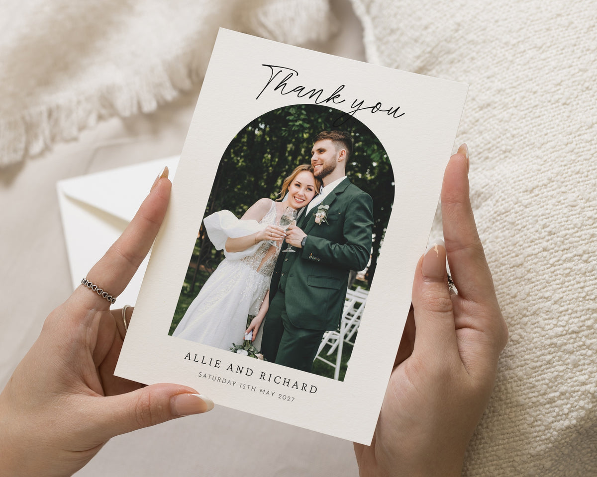 Personalised Wedding Thank You Cards, Photo Wedding Thank You Card, Minimal Wedding Thank You Cards, Thank You Card for Wedding