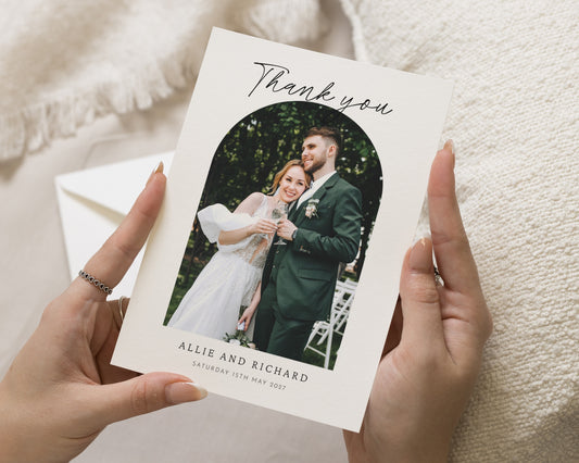 Personalised Wedding Thank You Cards, Photo Wedding Thank You Card, Minimal Wedding Thank You Cards, Thank You Card for Wedding