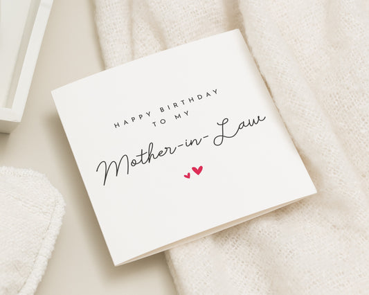 Birthday Card for Mother-in-Law, Mother-in-Law Birthday Card, Birthday Card for Her, Simple Birthday Card, Cute Birthday Card