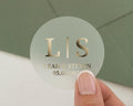 Personalised Wedding Sticker, Gold Foil Initials Sticker, Custom Wedding Seal, Monogram Wedding Label, Elegant Wedding Envelope Sticker