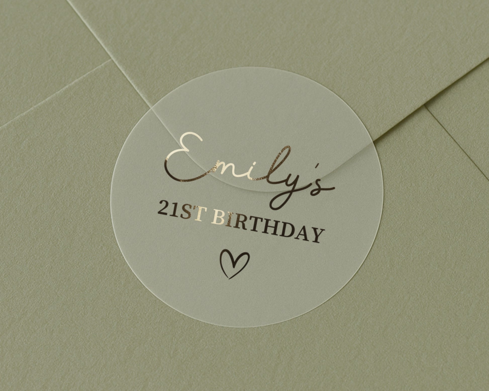 21st Birthday Sticker, Personalised Birthday Sticker, Gold Foil Birthday Label, Custom Name Birthday Sticker, Birthday Envelope Seal