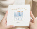 Birthday Card for Brother, Personalised Brother Birthday Card, Birthday Card for Him, Custom Name Birthday Card, Cake Birthday Card