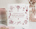 Personalised Engagement Card, Engagement Card for Couple, Engagement Cards, Congratulations Card, Custom Wedding Card, Champagne Card