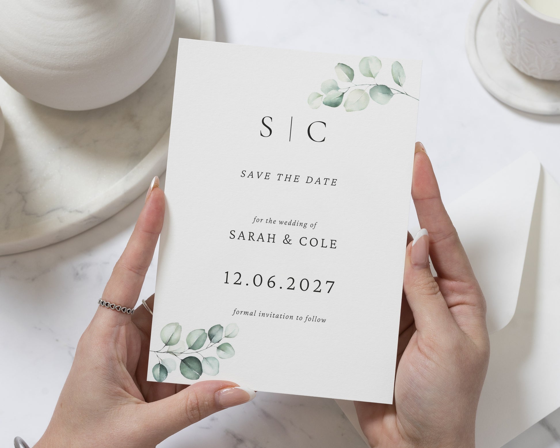 Personalised Save the Date Card, Wedding Save the Date Card, Greenery Save the Date, Minimal Save the Date, Custom Save the Date Card